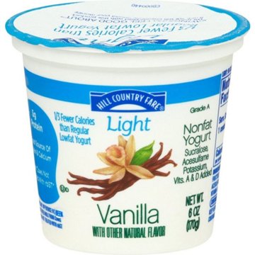Hill Country Fare Light Nonfat Yogurt - Vanilla, 6 oz