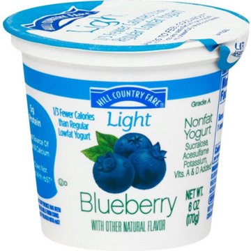 Hill Country Fare Light Nonfat Yogurt - Blueberry, 6 oz