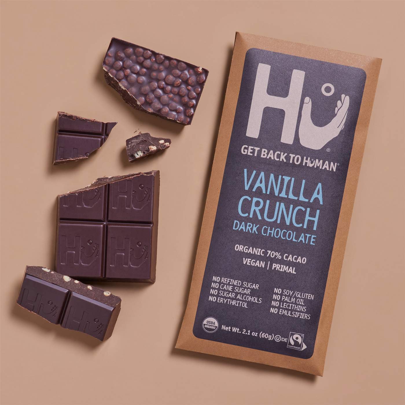 Hu Organic Vanilla Crunch Dark Chocolate Bar; image 5 of 6