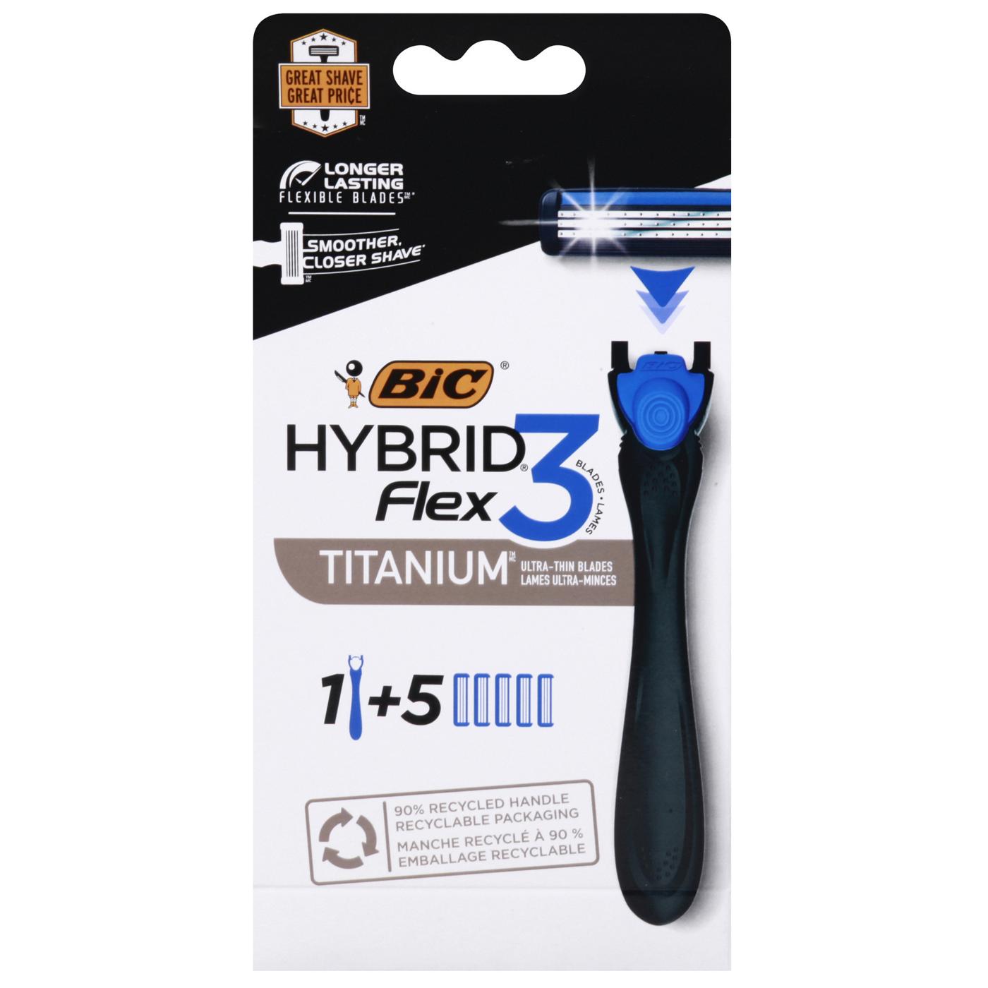 Bic Flex3 Hybrid Men'S Disposable Razor, 1 Handle 5 Cartridges; image 1 of 2