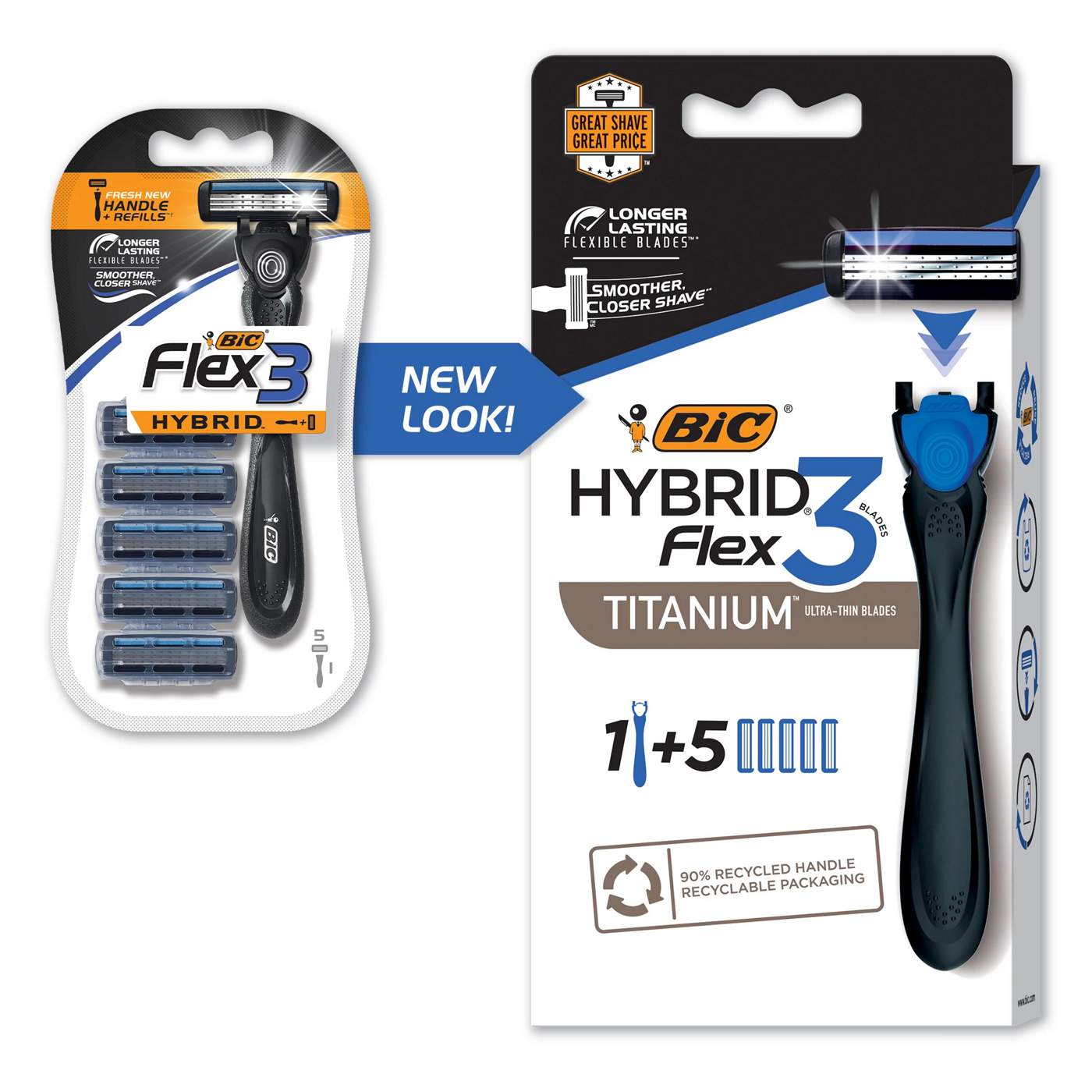 Bic Flex3 Hybrid Men'S Disposable Razor, 1 Handle 5 Cartridges; image 2 of 2