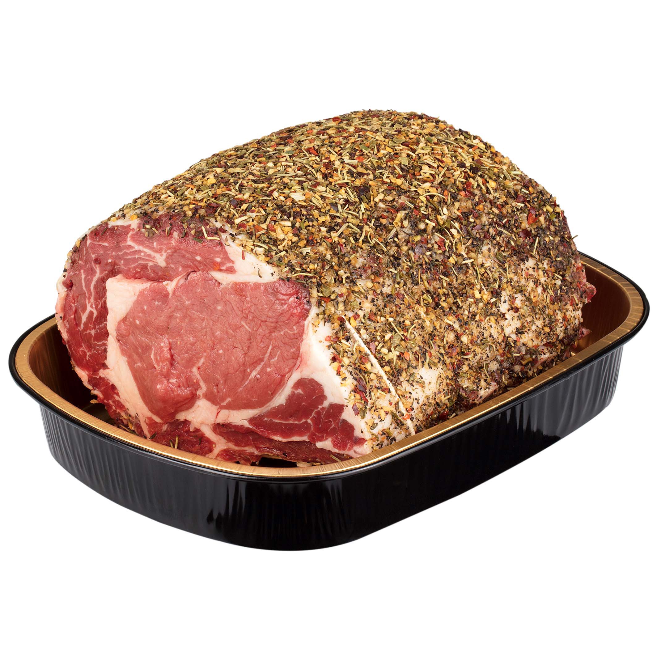 Meal Simple by HEB Seasoned Natural Angus Beef Ribeye Roast, 3Rib USDA Choice Shop