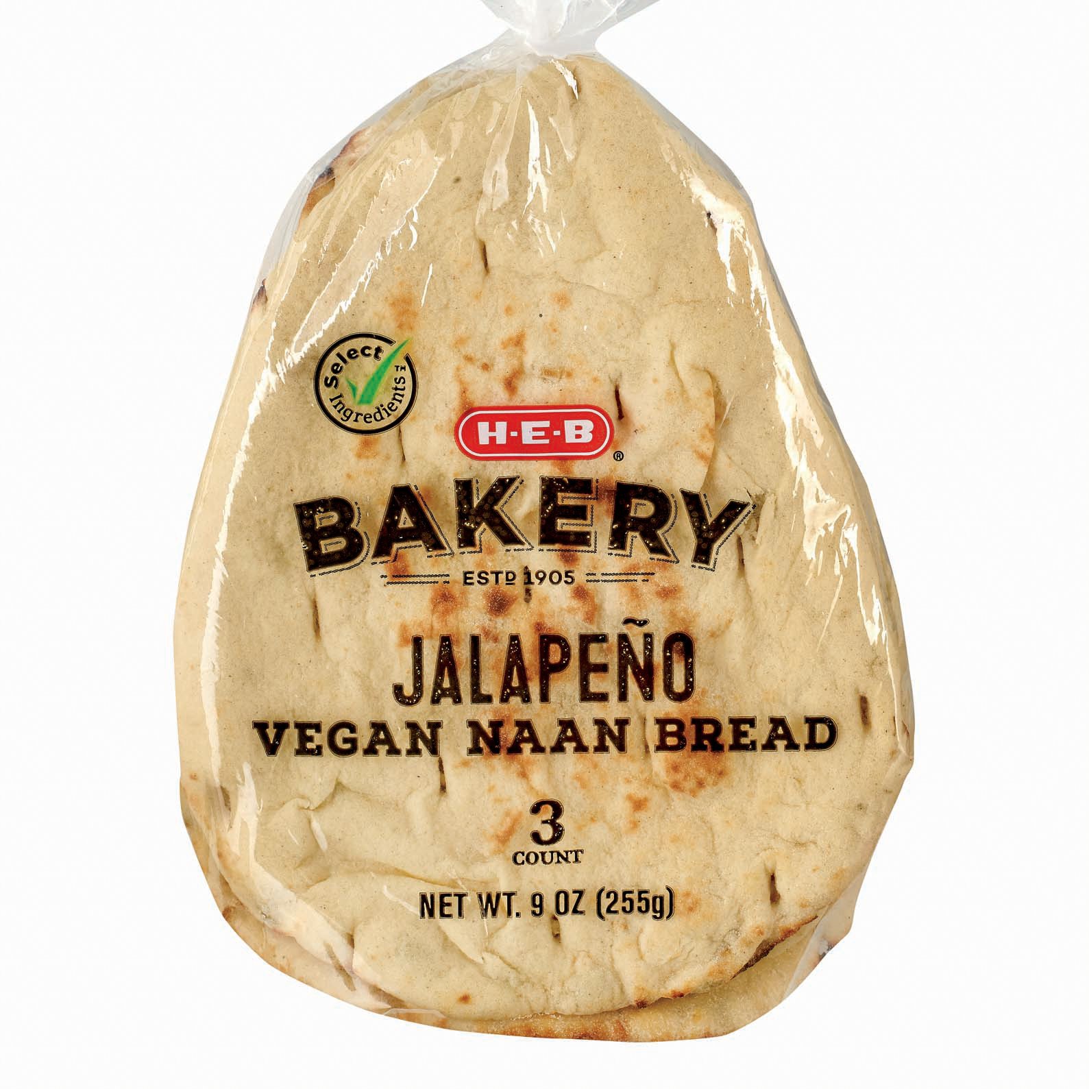 HEB Select Ingredients Vegan Naan Bread Jalapeno Shop Bread at HEB