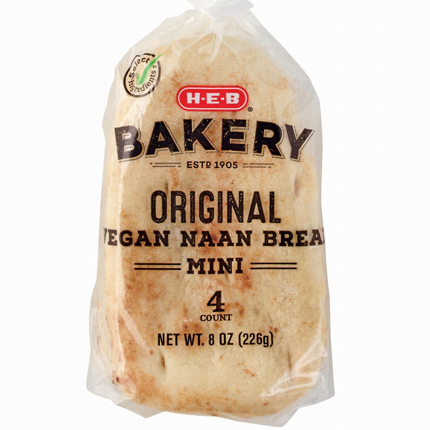 H-E-B Select Ingredients Vegan Naan Bread Mini Original - Shop Bread At ...