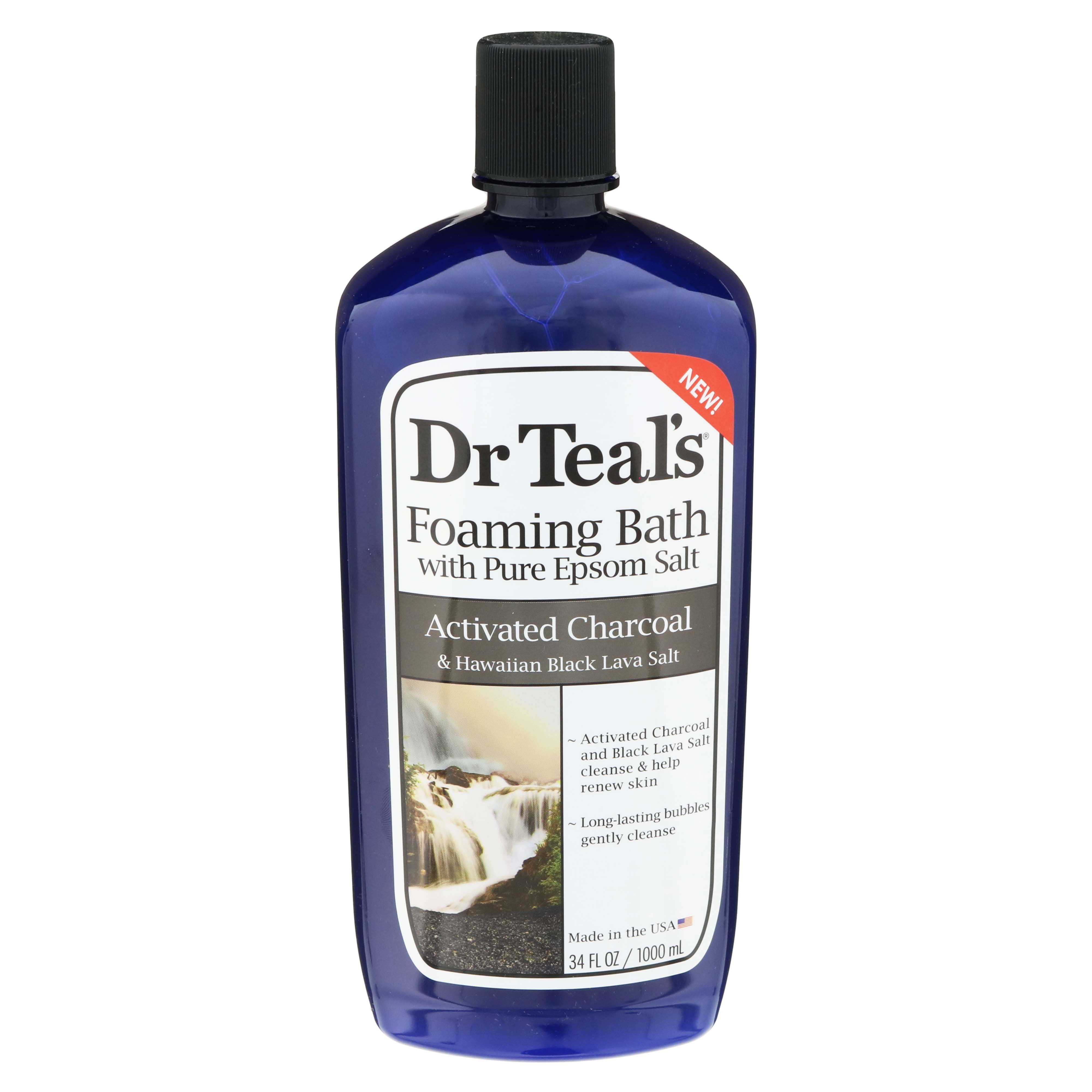 Dr Teal's Activated Charcoal And Hawaiian Black Lava Foaming Bath