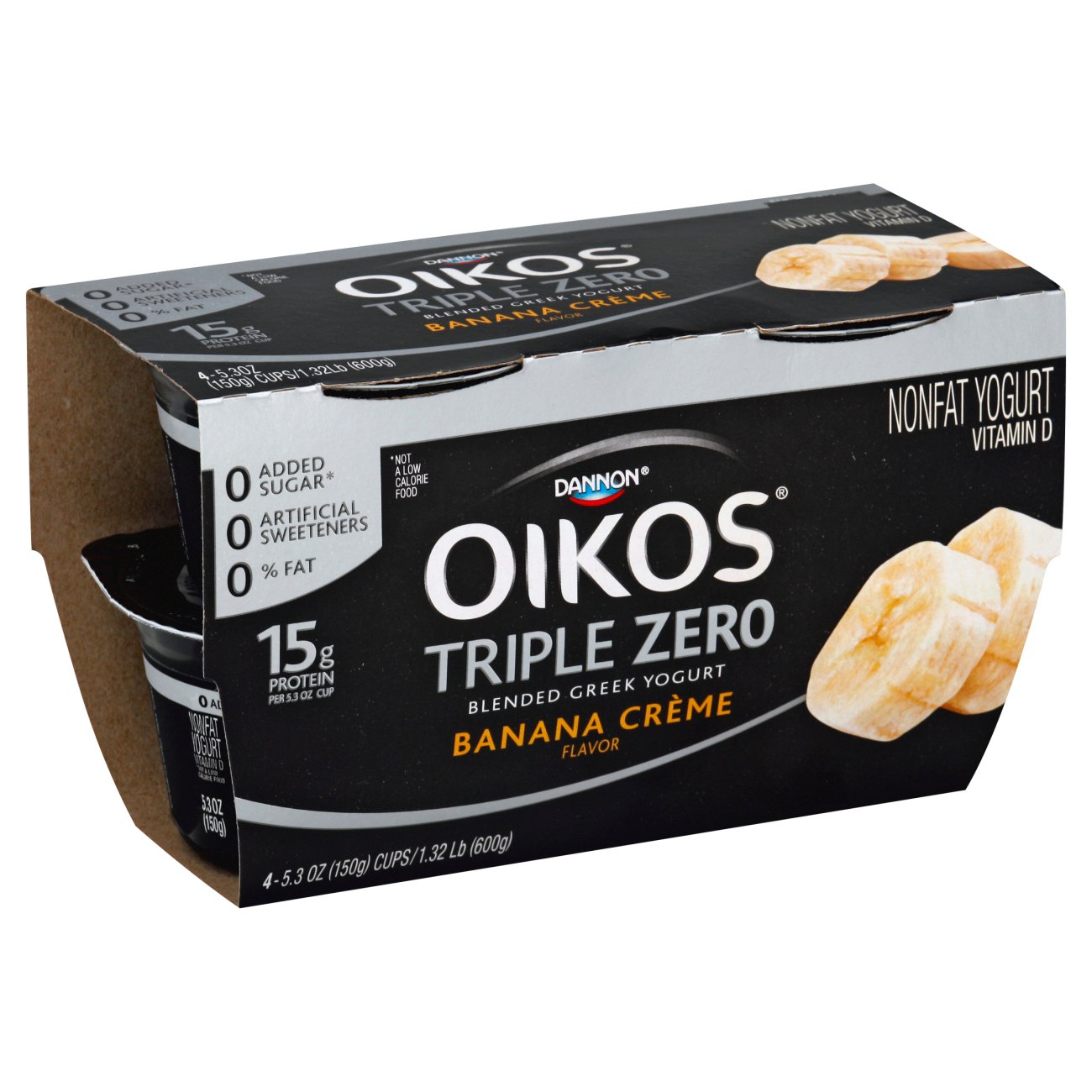 Dannon Oikos Triple Zero Banana Creme Blended Greek Yogurt - Shop ...