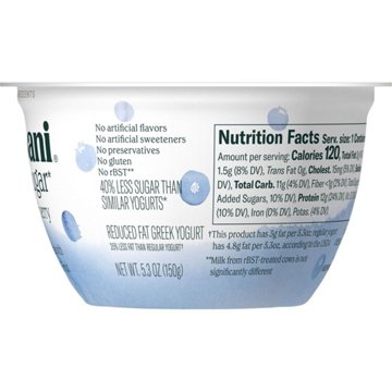 Chobani Less Sugar Low-Fat Wild Blueberry Greek Yogurt