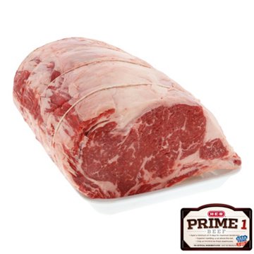 H-E-B Prime 1 Beef Small End 4-Rib Ribeye Roast - Cut & Tied