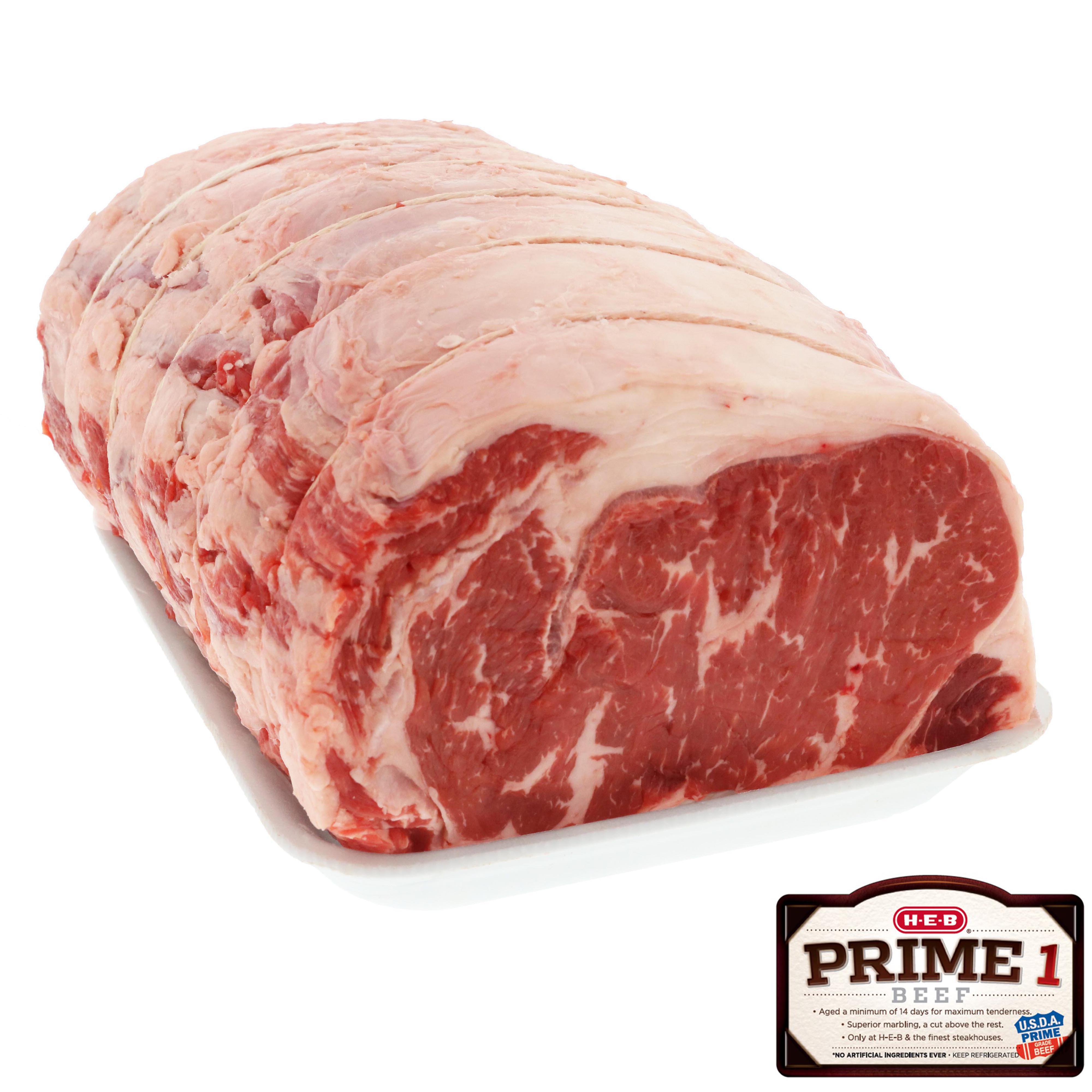 H E B Prime 1 Beef Boneless Small End Ribeye Roast Shop Beef At H E B 