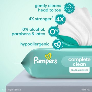 Pampers Complete Clean Baby Wipes - Fragrance Free, 3 pk, 216 ct