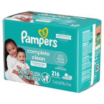 Pampers Complete Clean Baby Wipes - Fragrance Free, 3 pk, 216 ct