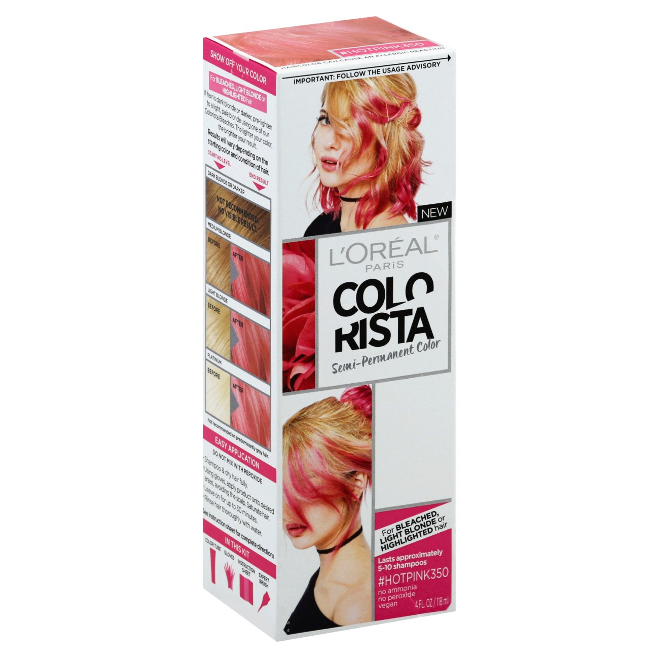 Loreal Paris Colorista Hair Color Semi Permanent Hot Pink Shop Hair 