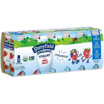 Stonyfield Organic Kids Low Fat Yogurt Smoothie - Strawberry, 12 ct