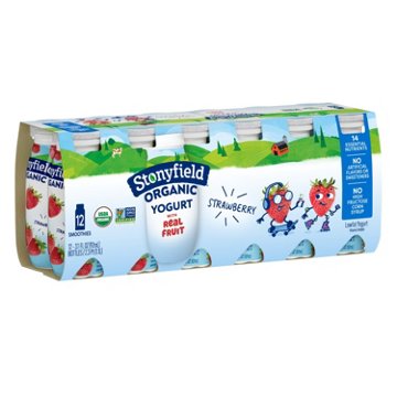 Stonyfield Organic Kids Low Fat Yogurt Smoothie - Strawberry, 12 ct