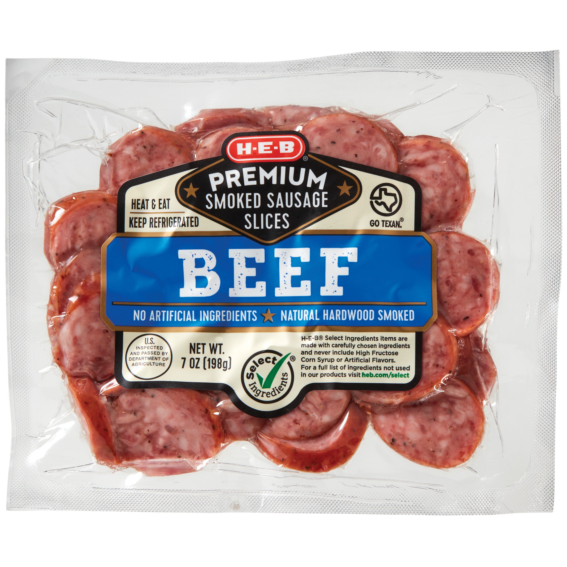 HEB Premium Beef Smoked Sausage Slices Shop Sausage at HEB