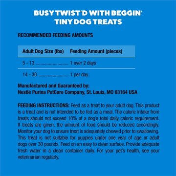 Busy Purina with Beggin’ Twist’d Tiny Adult Dog Chew Bone Treats, 5.3 oz