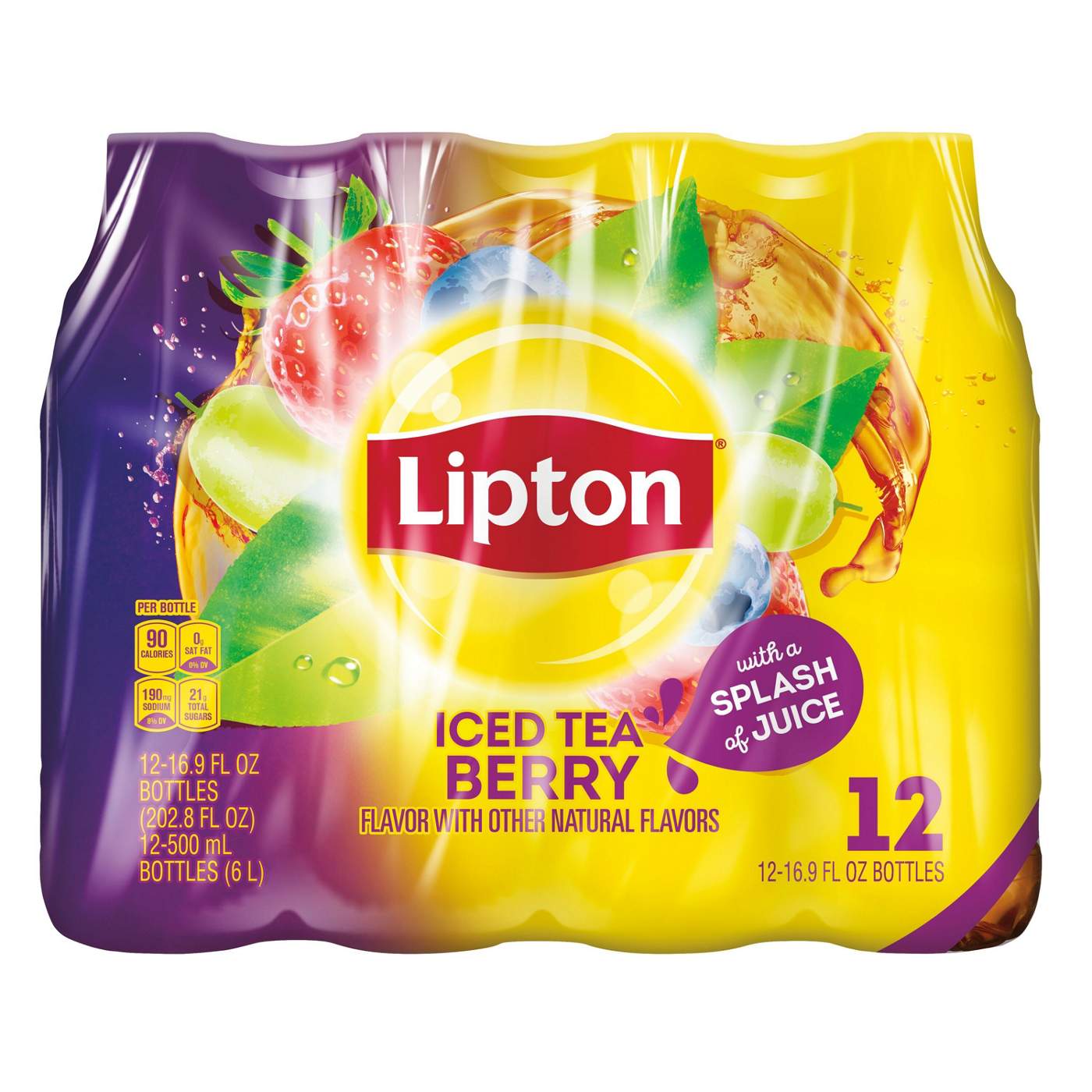 Lipton Iced Tea Berry Splash 16.9 oz Bottles; image 1 of 4