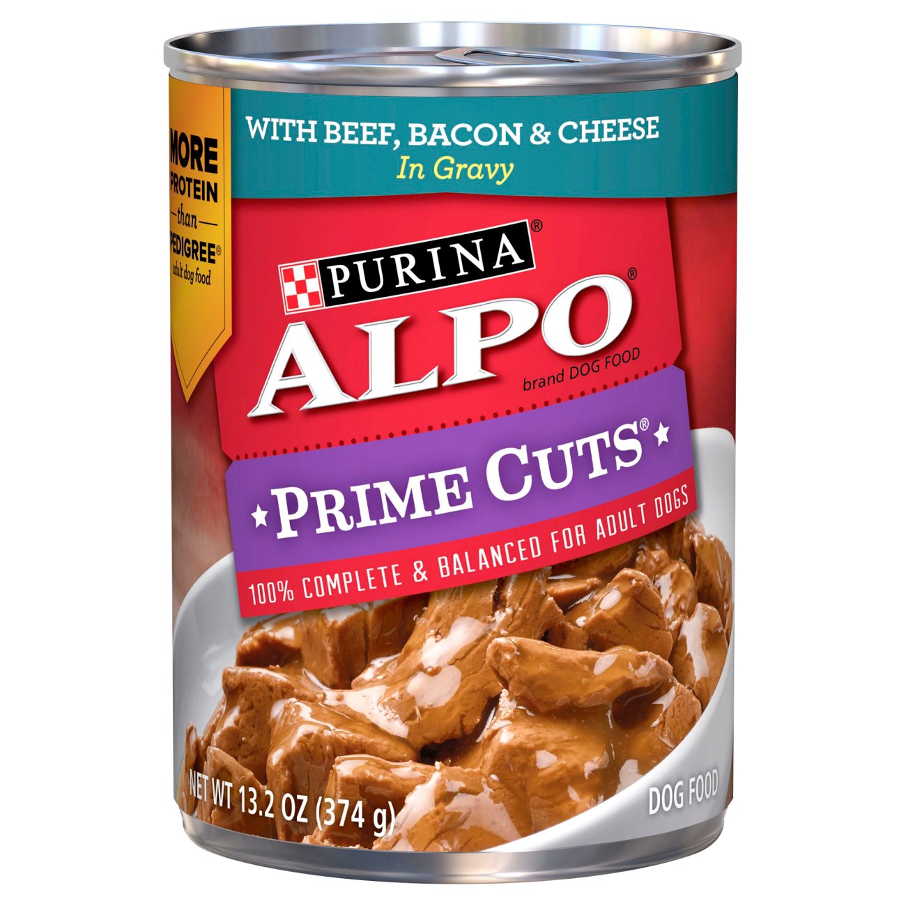 Purina Alpo Prime Cuts with Beef Bacon & Cheese in Gravy Wet Dog Food ...