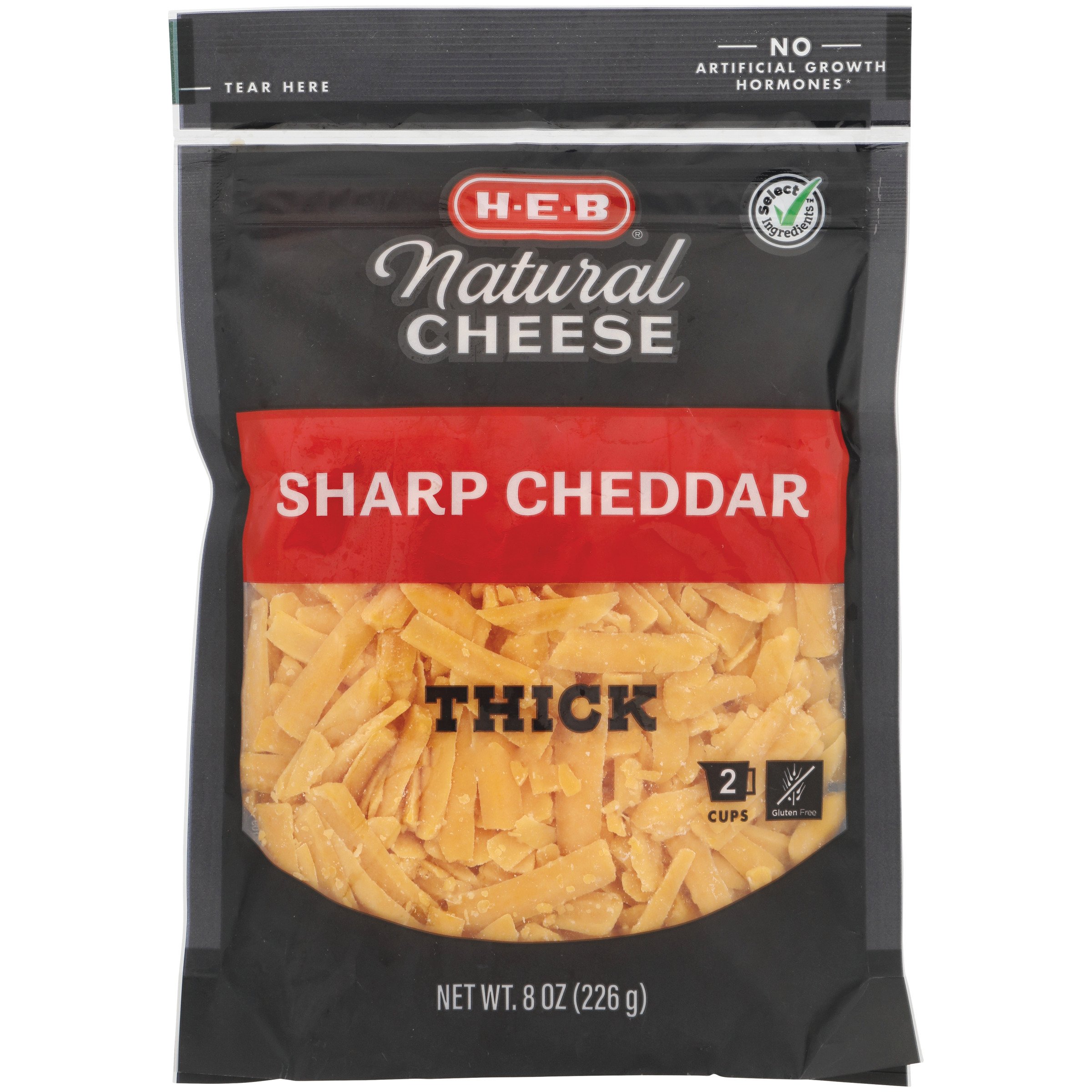 HEB Select Ingredients Sharp Cheddar Cheese, Thick Shredded Shop