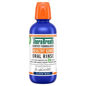 TheraBreath Clean Mint Healthy Gums Oral Rinse, 16 oz