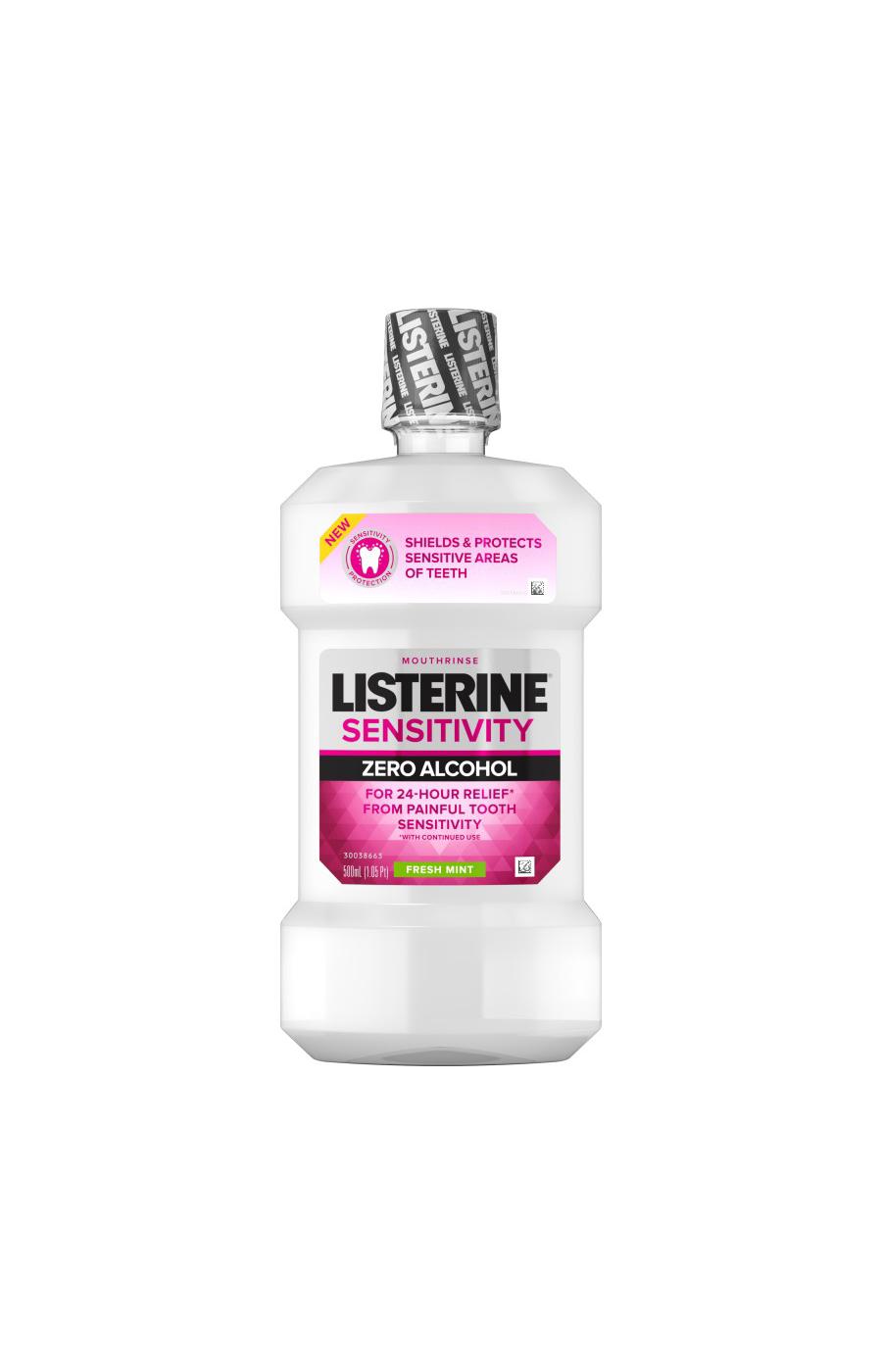 Listerine Sensitivity Zero Alcohol Mouthrinse, Fresh Mint; image 1 of 6