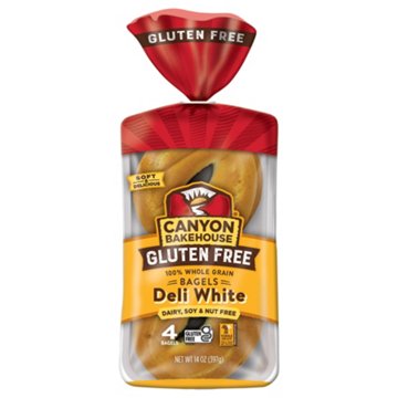 Canyon Bakehouse Gluten Free Deli White Bagels, 4 ct