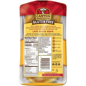 Canyon Bakehouse Gluten Free Deli White Bagels, 4 ct