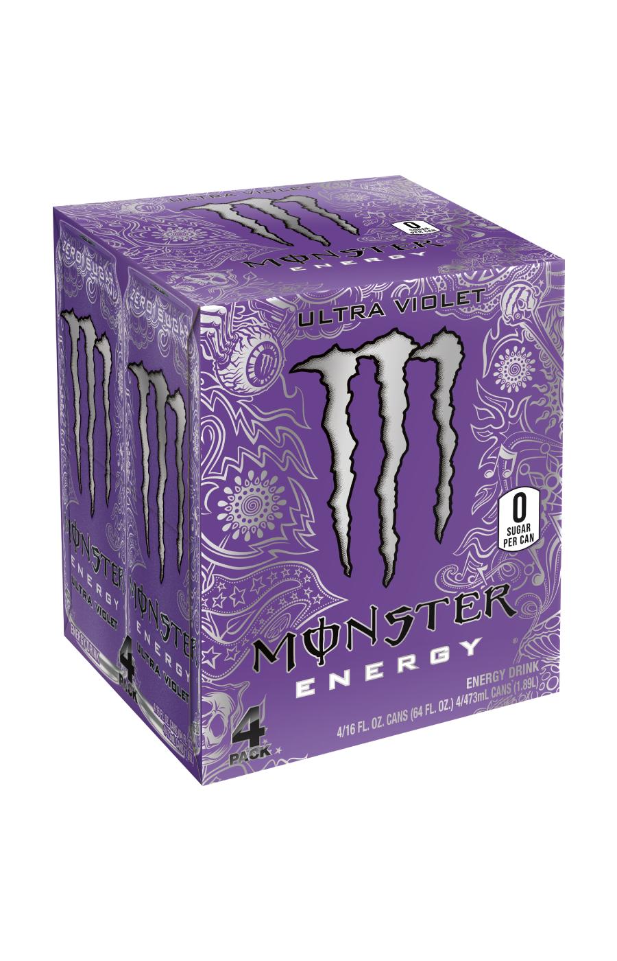 Monster Energy Ultra Violet, Sugar Free Energy Drink, 16 oz. Cans; image 2 of 3