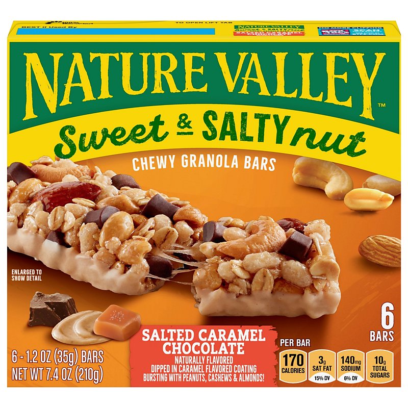Smitsom gjorde det brugt Nature Valley Sweet & Salty Salted Caramel Chocolate Granola Bars - Shop  Snacks & Candy at H-E-B
