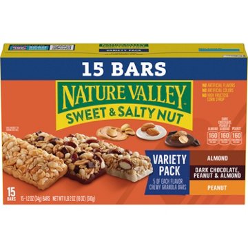 Nature Valley Sweet & Salty Nut Granola Bars Variety Pack, 15 ct
