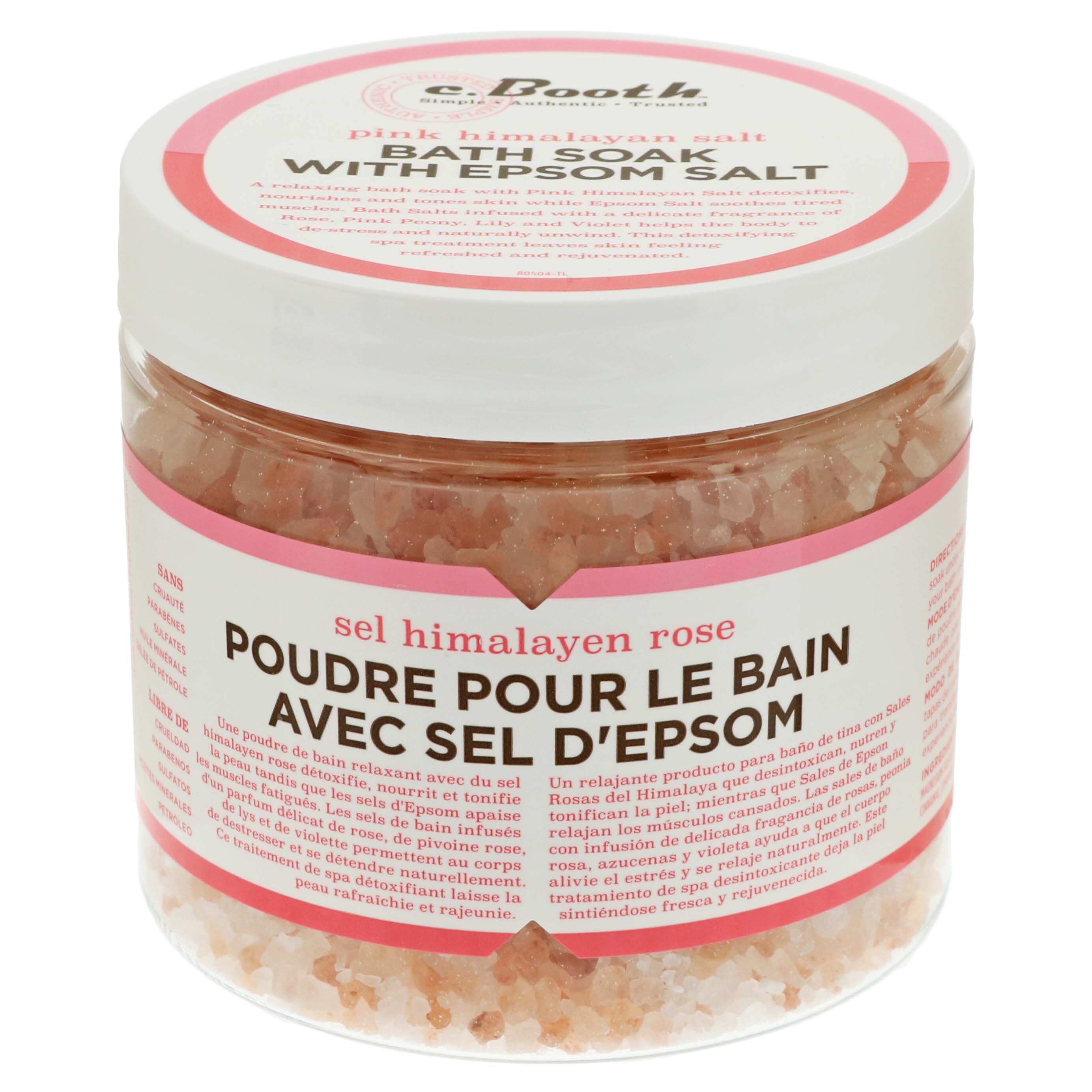 c. Booth Pink Himalayan Salt Bath Soak With Epsom Salt Shop Bubble