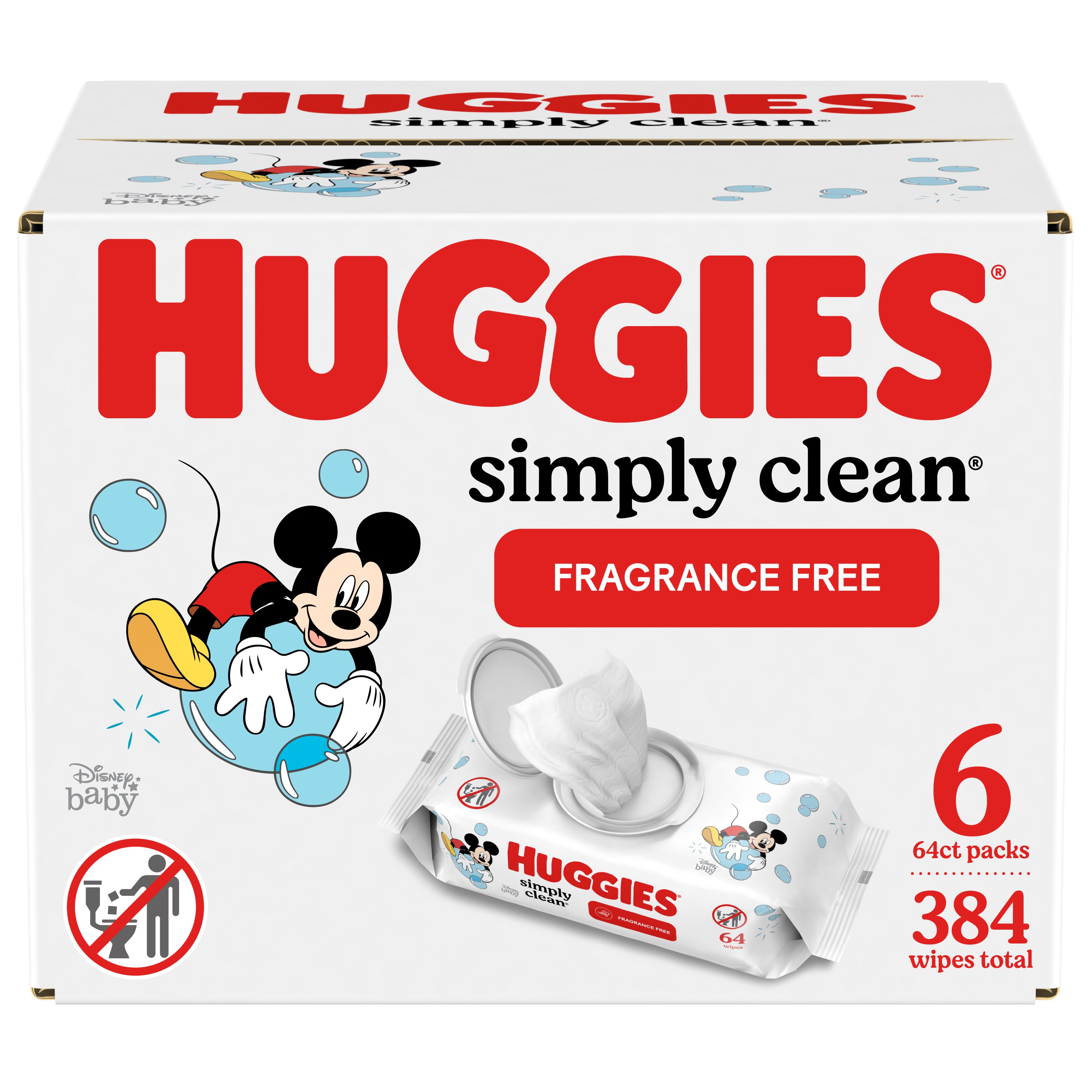 Huggies Simply Clean Fragrance Free Baby Wipes 6 Pk Shop Baby Wipes