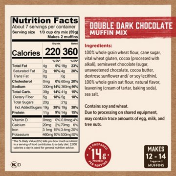 Kodiak 14g Protein-Packed Double Dark Chocolate Muffin Mix