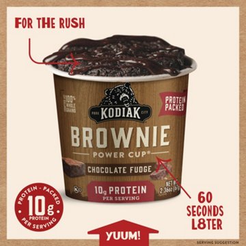 Kodiak 10g Protein Brownie Power Cup - Chocolate Fudge, 2.36 oz