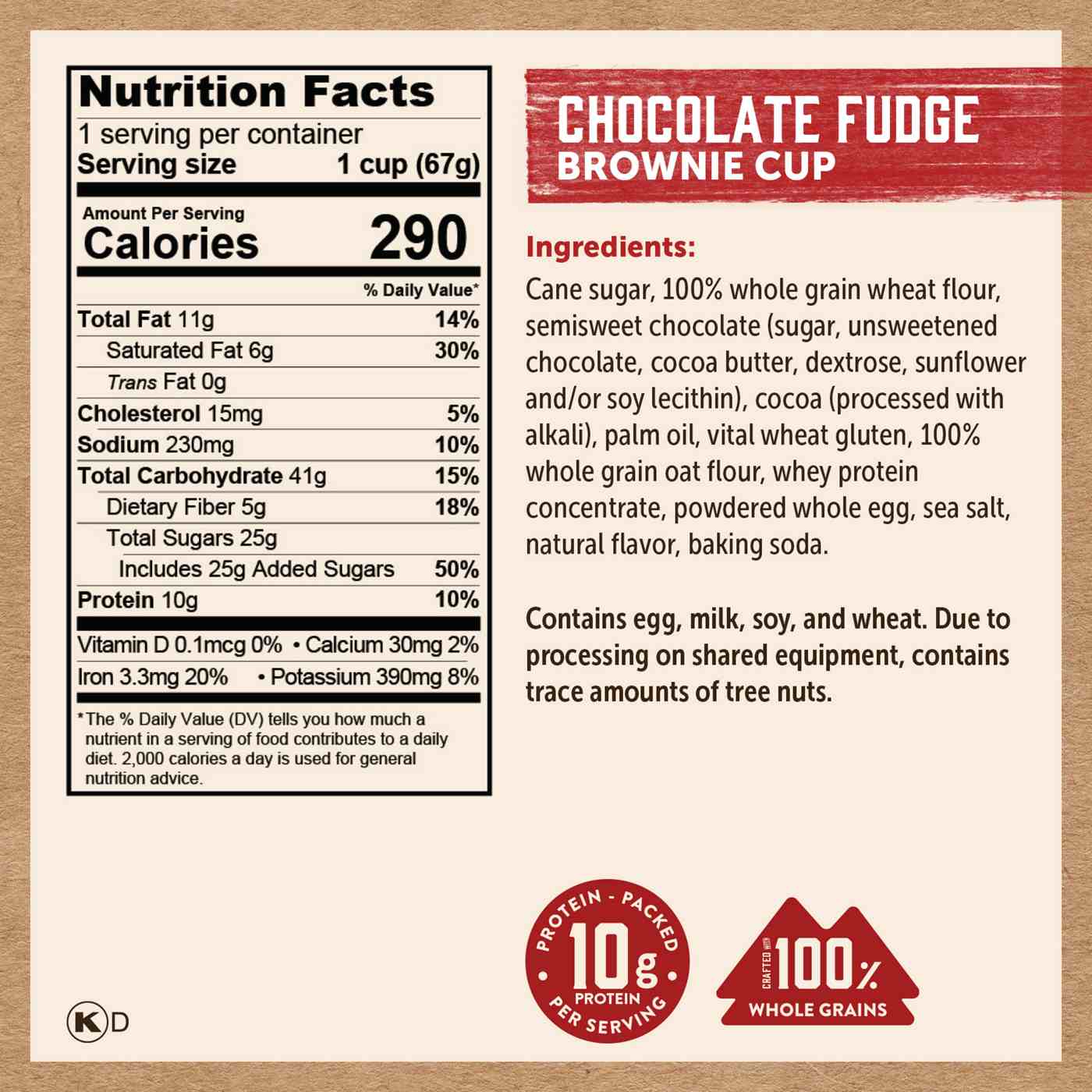 Kodiak 10g Protein Brownie Power Cup - Chocolate Fudge; image 4 of 4