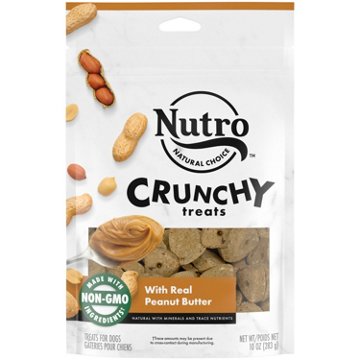 Nutro Crunchy Dog Treats - Real Peanut Butter, 10 oz