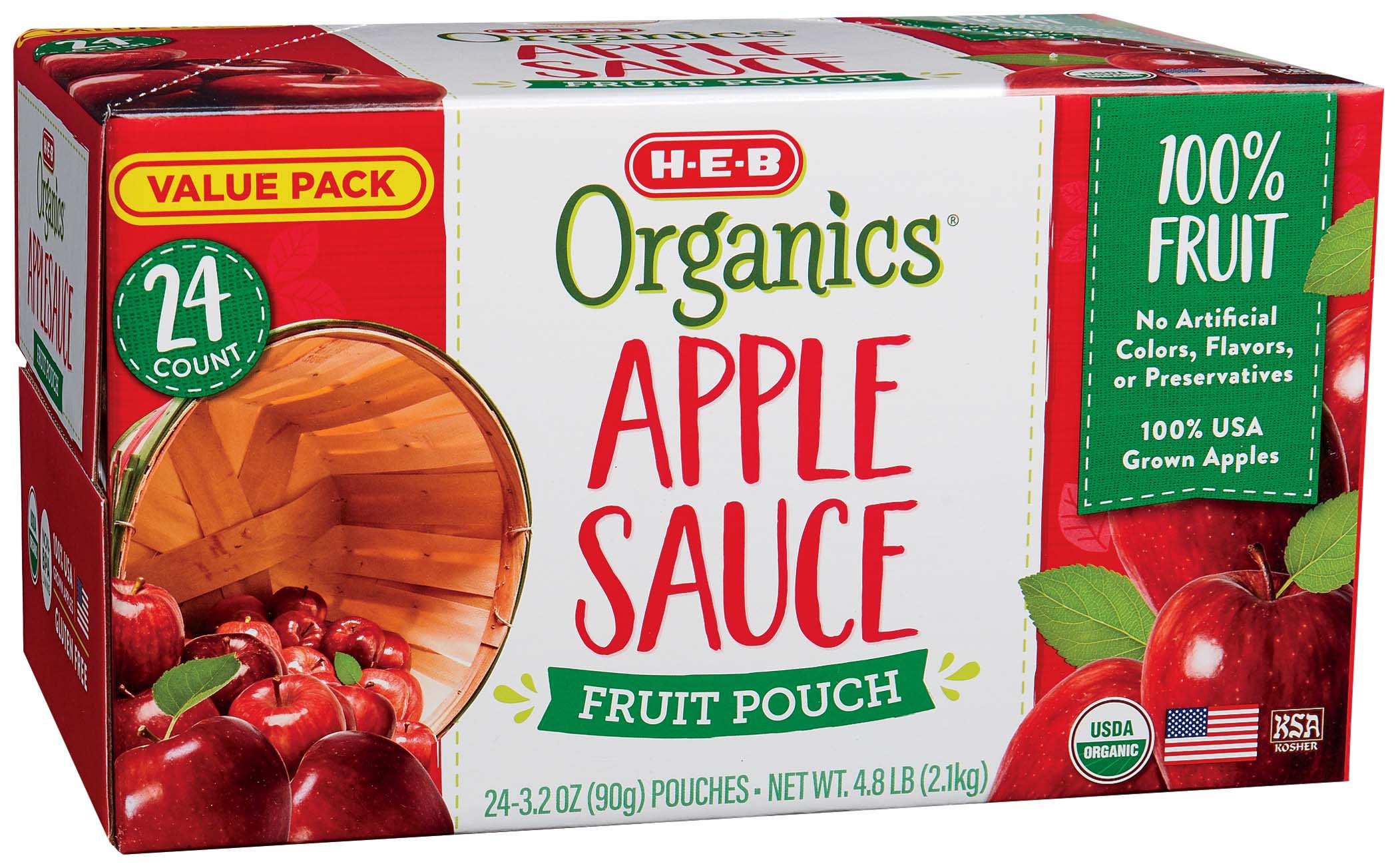 H E B Organics Apple Sauce Fruit Pouches Value Pack Shop Fruit At H E B