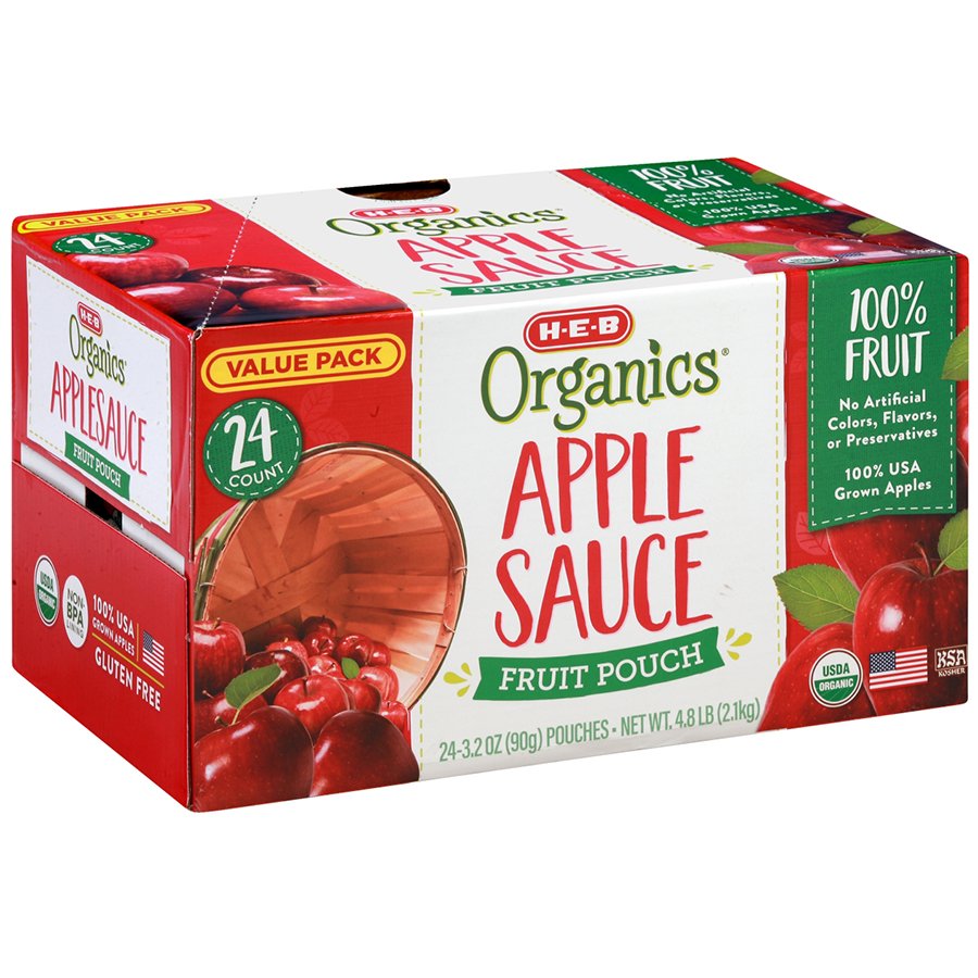 H-E-B Organics Applesauce Pouches, Value Pack - Shop Apples At H-E-B