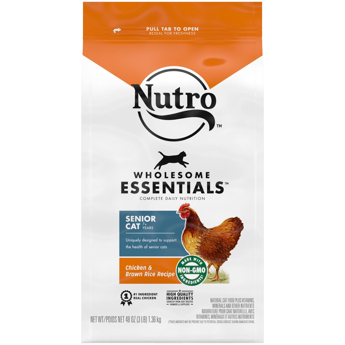 Nutro Wholesome Essentials Chicken & Brown Rice Dry Senior Cat Food; image 1 of 4