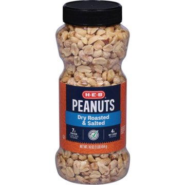 H-E-B Salted Dry Roasted Peanuts, 16 oz