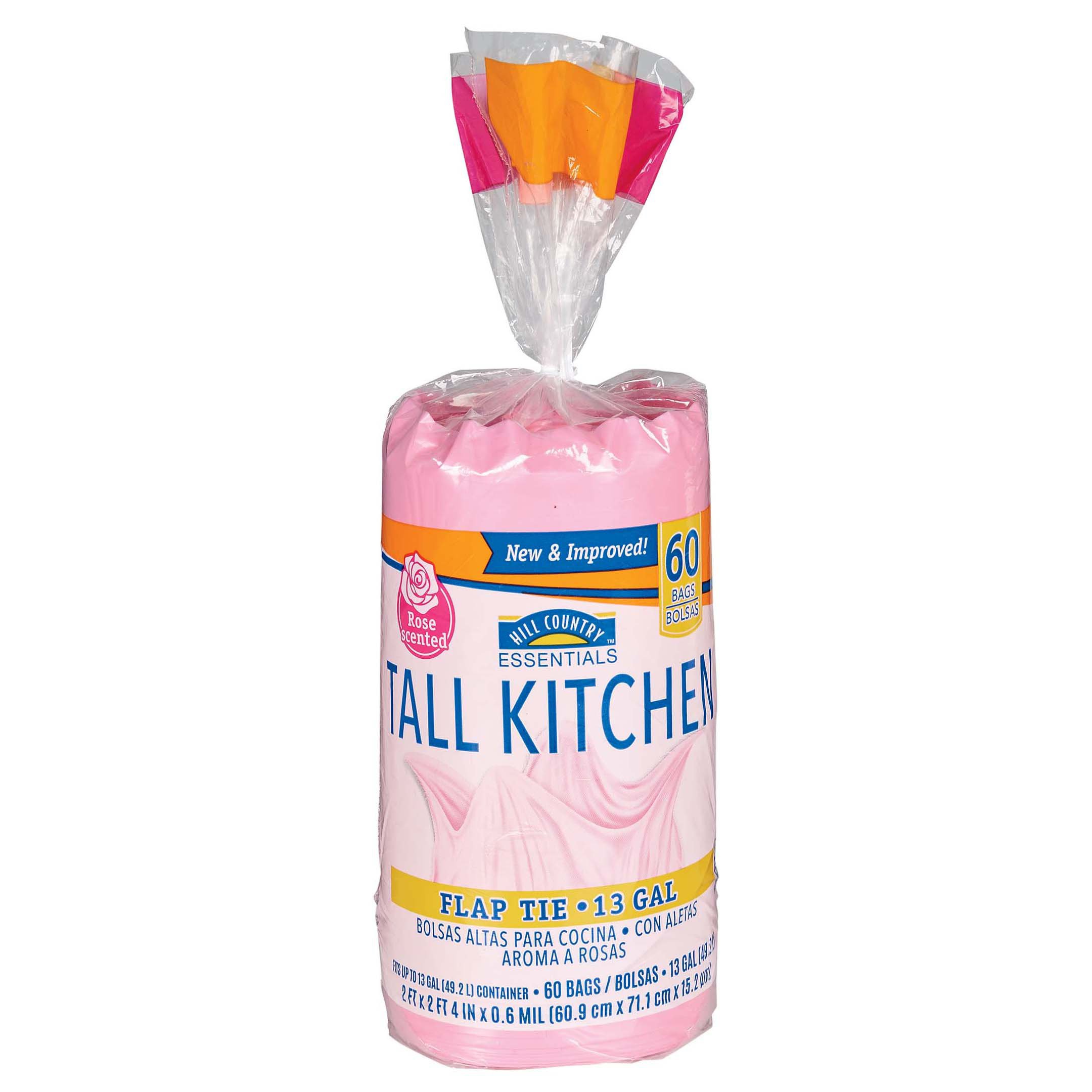 Hill Country Essentials Flap Tie Rose Scented Tall Kitchen 13 Gallon Trash  Bags - Shop Trash Bags at H-E-B