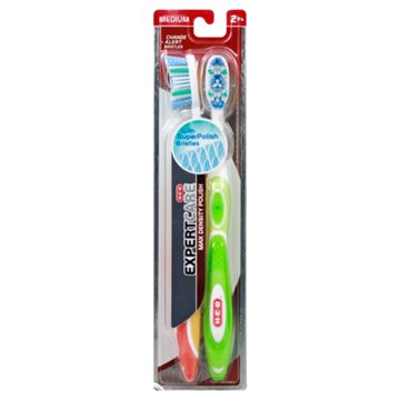 H-E-B Expert Care Max Density Polish Medium Toothbrushes, 2 ct