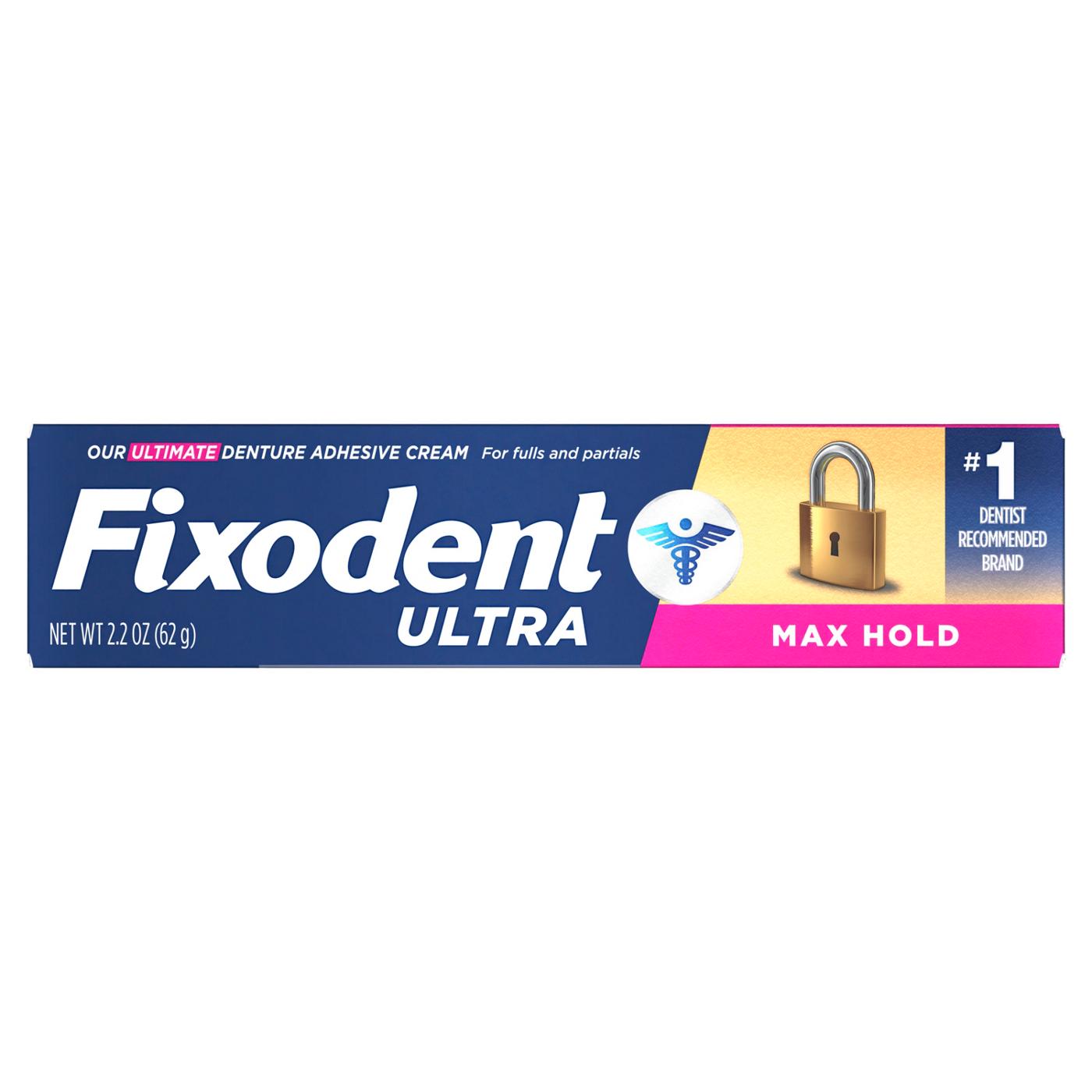 Fixodent Ultra Max Hold Denture Adhesive Cream; image 1 of 4