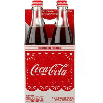 Coca-Cola Mexican Coke Soda Soft Drink 4 pk Glass Bottles, 12 oz