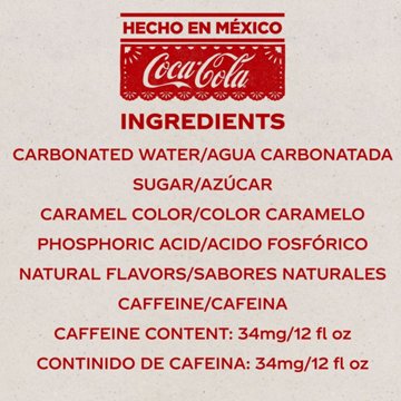 Coca-Cola de Mexico Soda Soft Drink 4 pk Glass Bottles, 12 oz