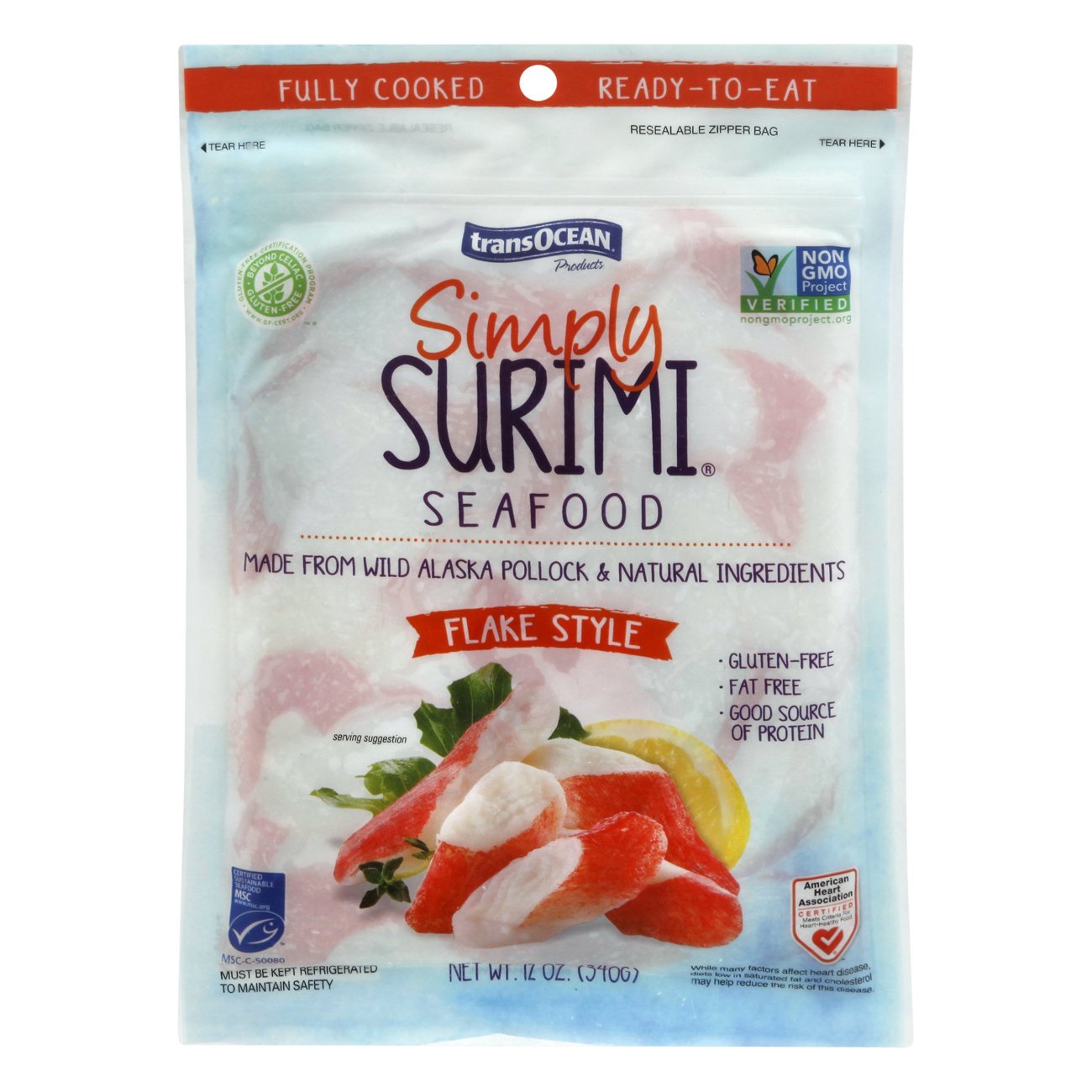 Trans Ocean Simply Surimi Flake Style Alaska Pollock Shop Shrimp