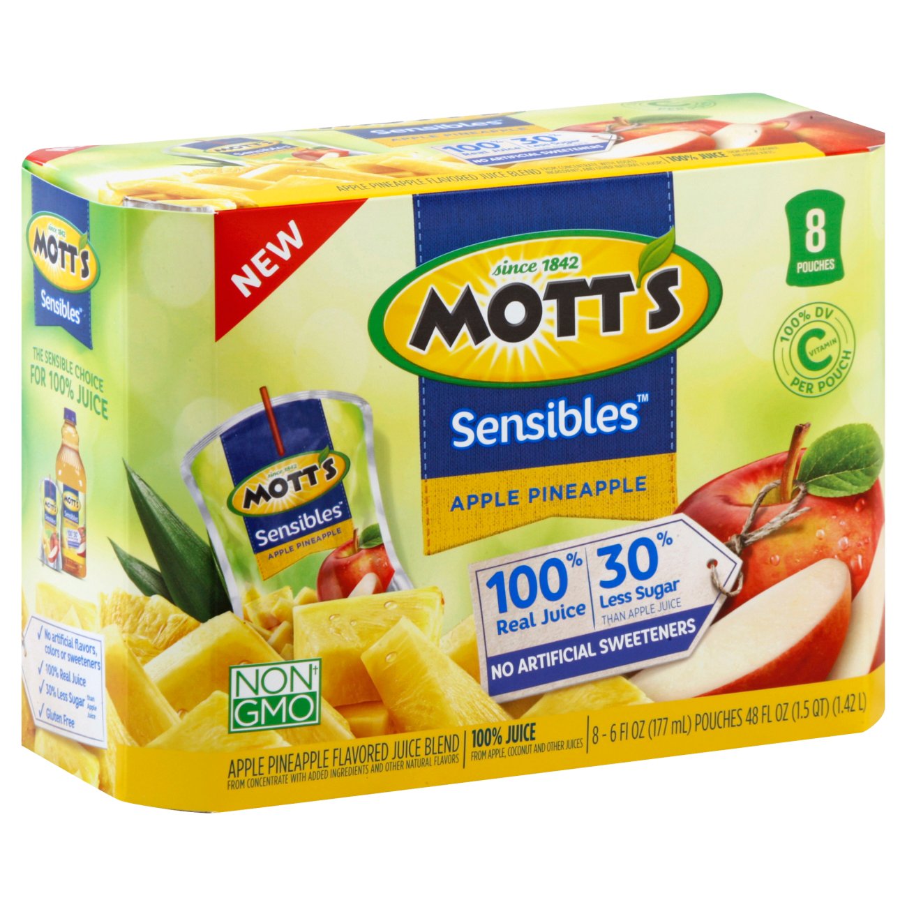 Mott's Sensibles Apple Pineapple 100 Juice 6 oz Pouches Shop Juice