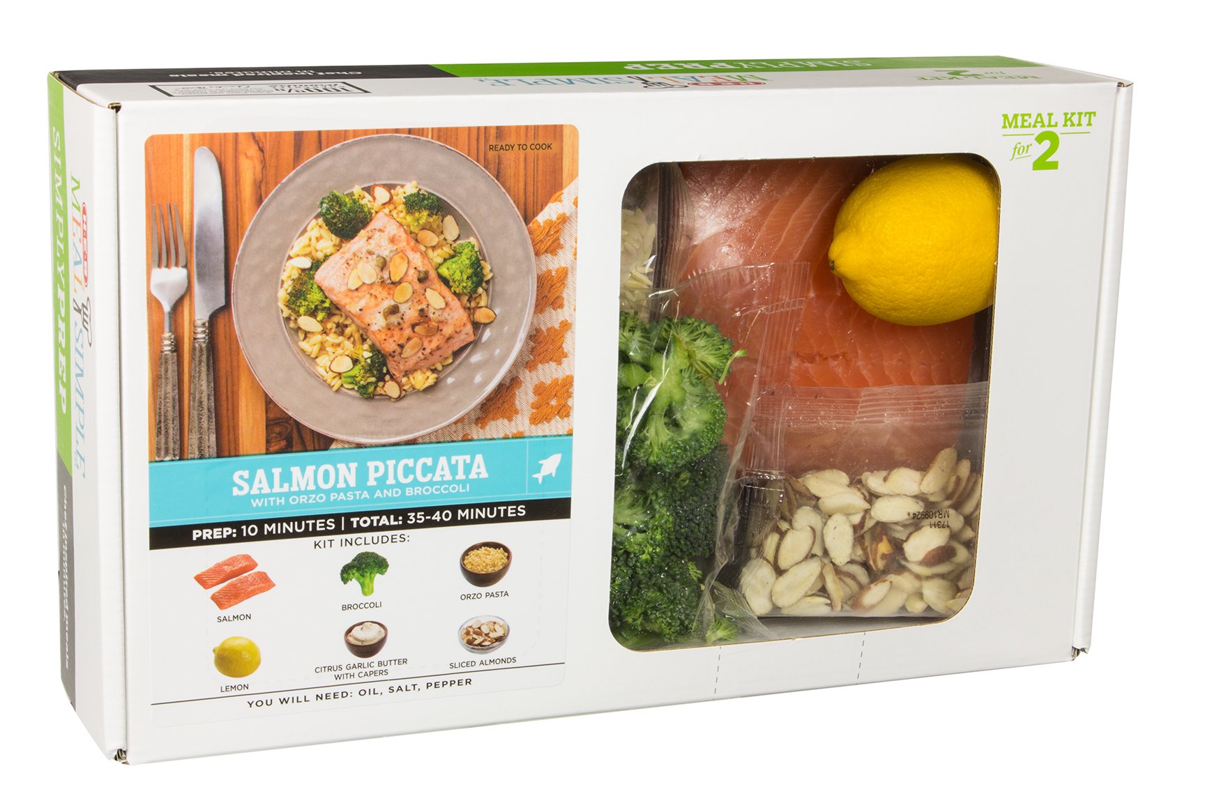 HEB Meal Simple Salmon Piccata with Orzo Pasta and Broccoli Meal Kit