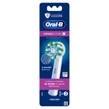 Oral-B Cross Action Replacement Electric Toothbrush Heads, 2 ct