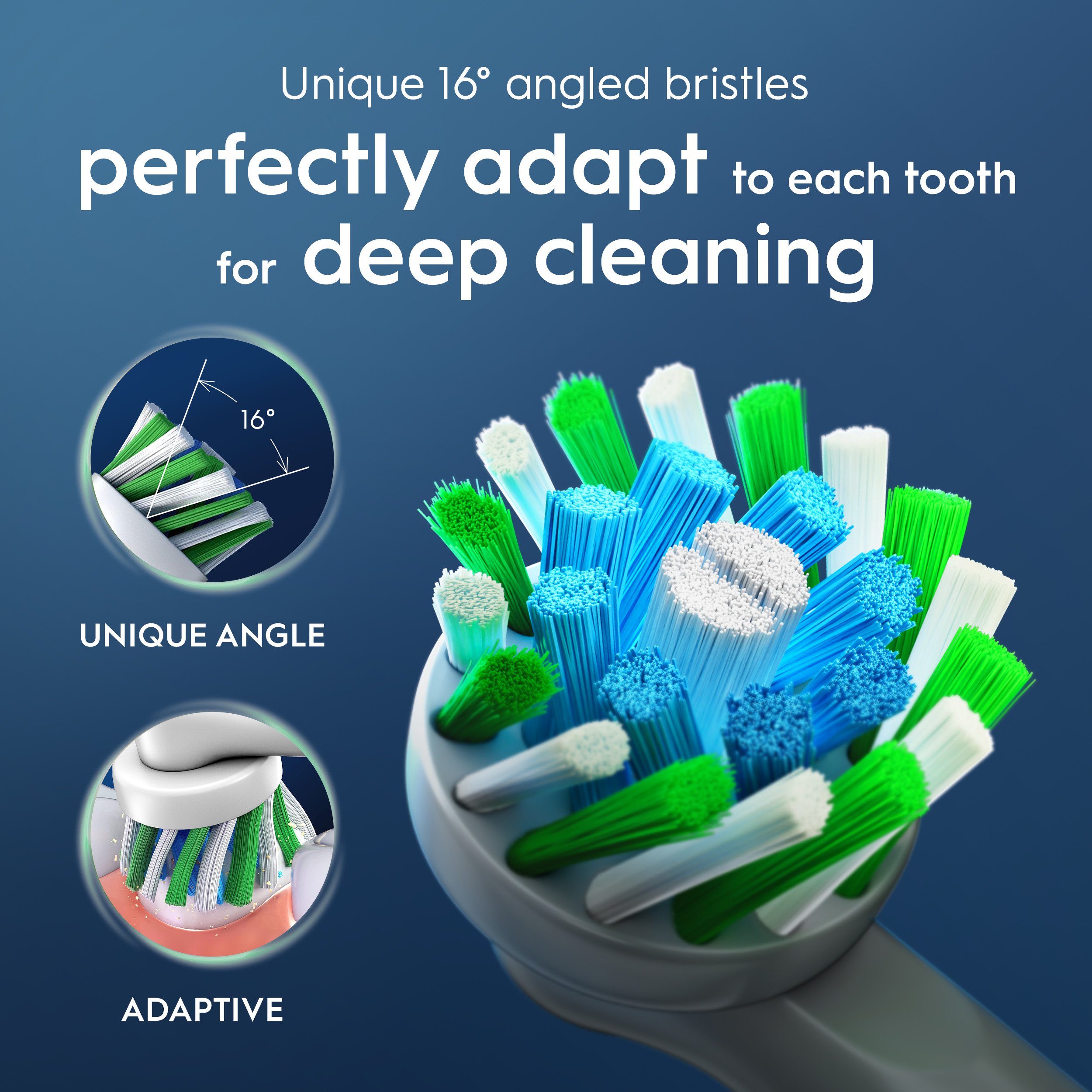 Oral-B Cross Action Electric Toothbrush Replacement Heads – 3+1 Refill Pack - View #4